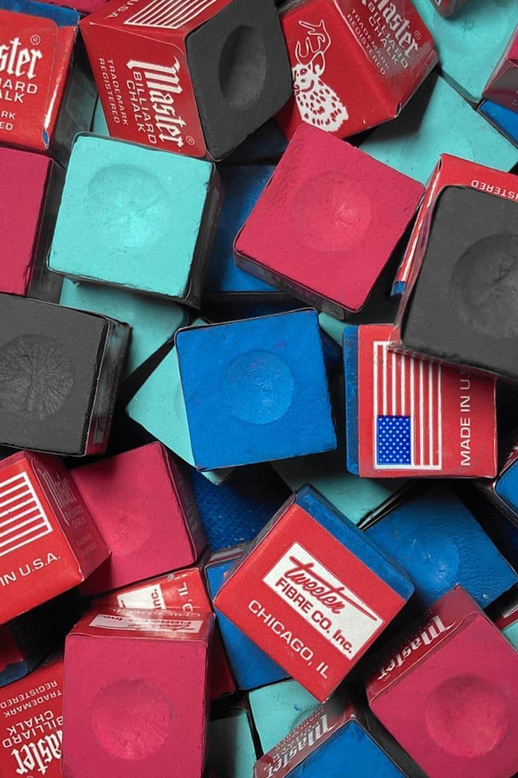 Pile of colourful billiard chalk cubes